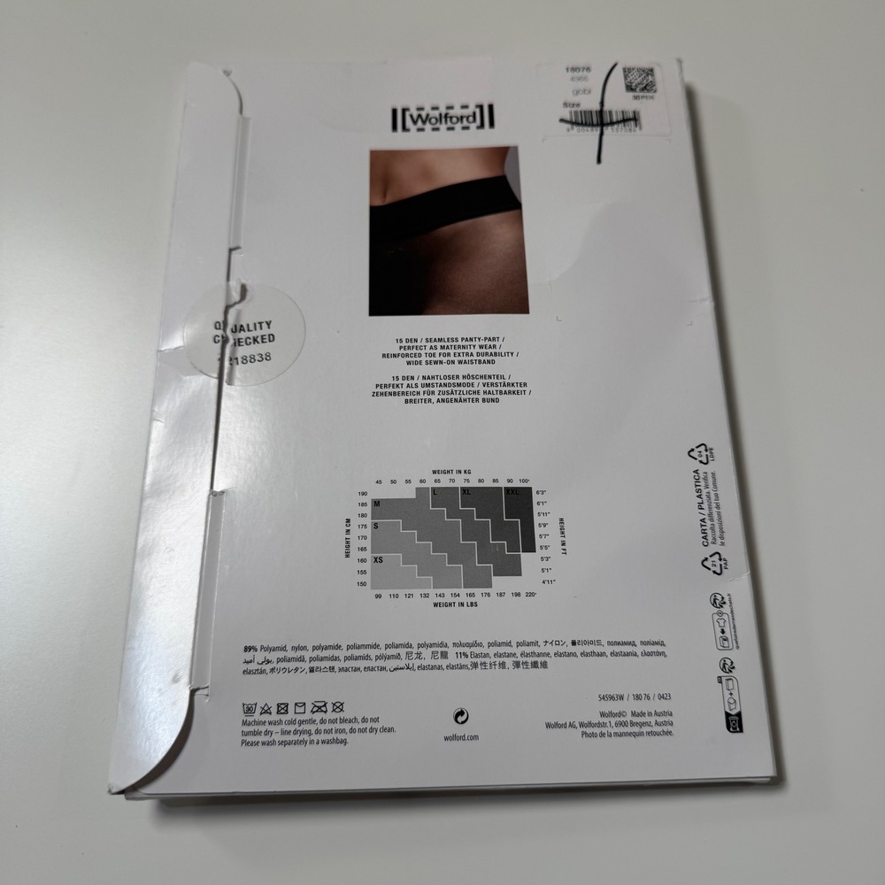 Wolford Fatal 15 Seamless Tights Women Small Gobi Tan Sheer Mat 18076 New - Picture 6 of 12